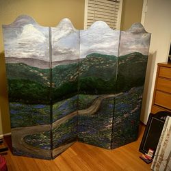 Antique Painted Room Divider