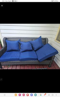 3-Count Set Waterproof Outdoor Patio Furniture Cushions - Navy Blue Couch not for sale