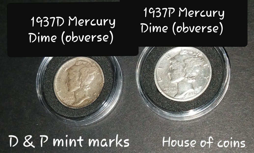 1937 P&D Mercury Dimes