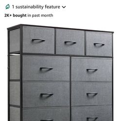 E 9-Drawer Dresser, Fabric Storage Tower for Bedroom, Hallway, Entryway, Closet
