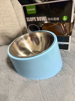 Perning 15* Slope Bowl Large Pet Bowl L/3 Cup Light Blue