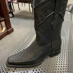 Nuevas botas vaqueras de piel tejida para hombre