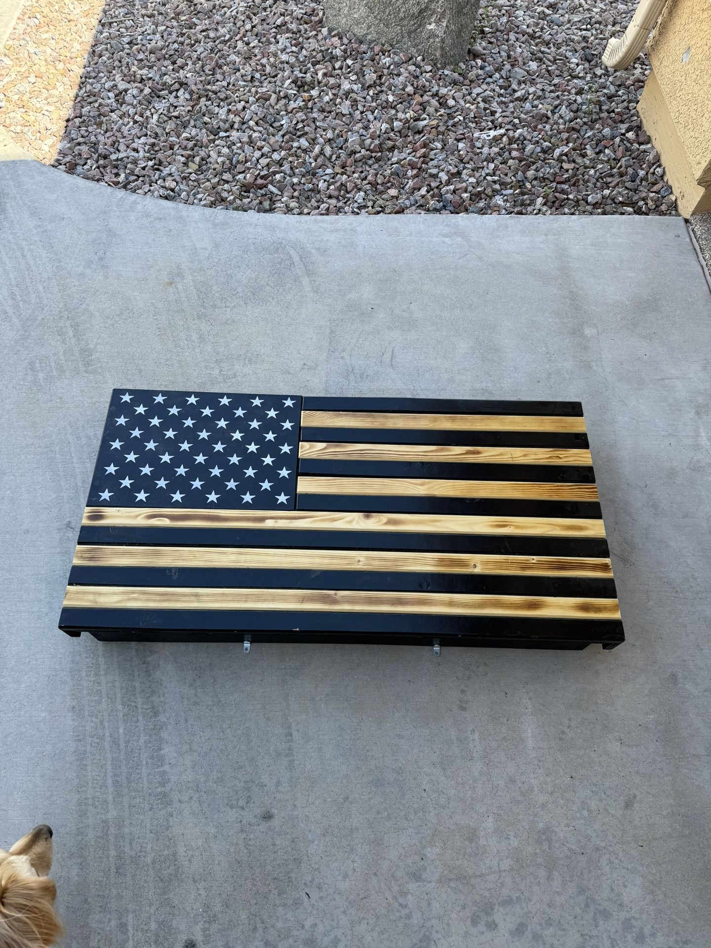 American Flag Wooden Safe