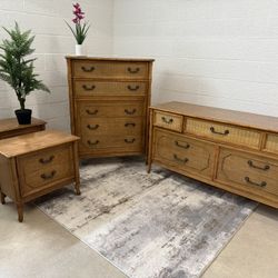 Vintage Bamboo Bedset by Broyhil