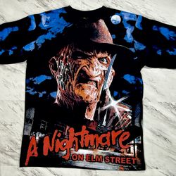 ON ELM STREET Never Sleep Again Freddy Kruger AOP T-Shirt Size XL #11P