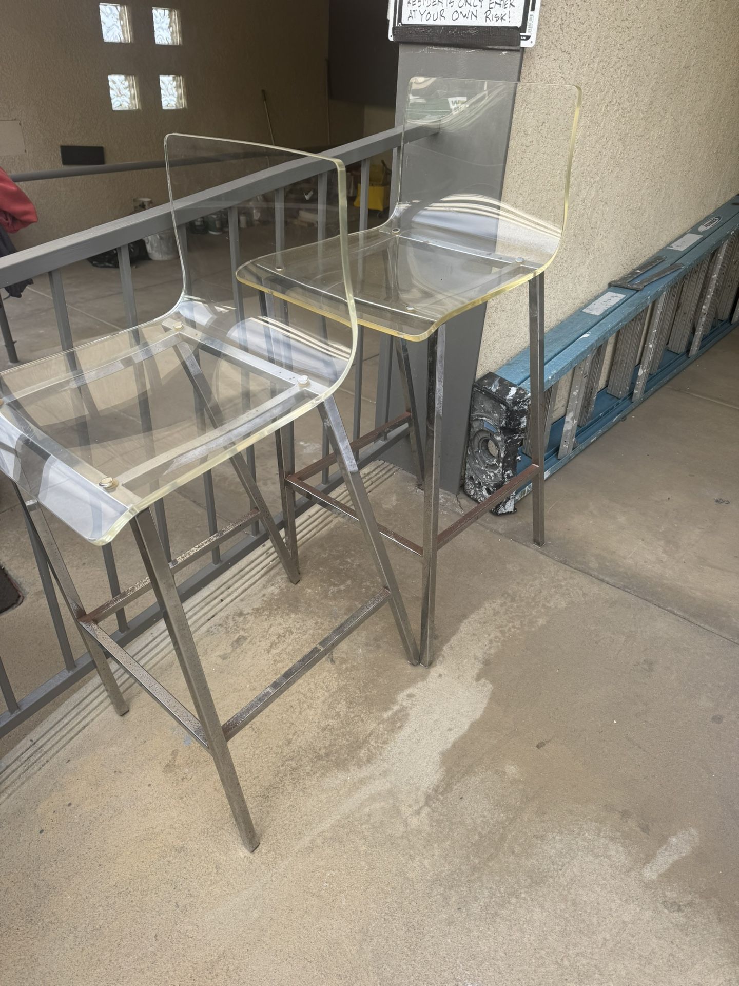 Two acrylic bar stools
