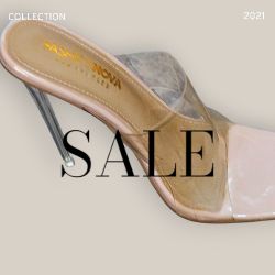 Black Or Nude Square Toe Heel Sz 6