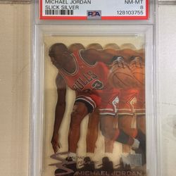 1995 Metal Michael Jordan Slick Silver #3 PSA 8 Chicago Bulls