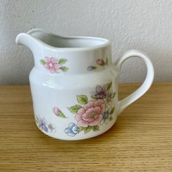 FTD 1989 Small Pink Flowers Floral Pitcher "Especially for You!" Vase Cache Pot