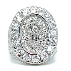 925 Silver CZ Dollar Sign Ring 15.80g Size 11 180387/2