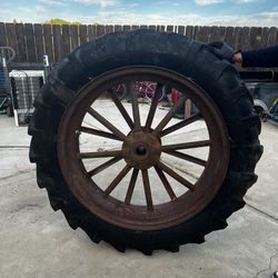 Large Tractor Vintage Wheel 