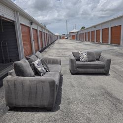 Gray Sleeper Sofa & Loveseat - FREE DELIVERY 