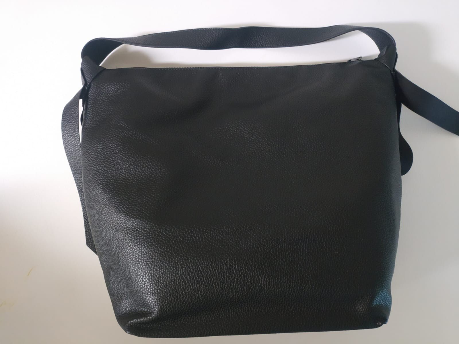 Purse A New Day Soft Black Hobo Bag Zip Top Decorative tie side slip zip pocket