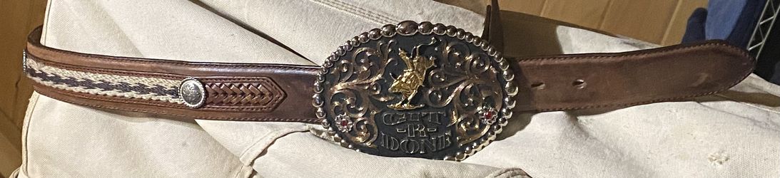 Vintage Tony Llama belt 30+ years with custom made Montana silversmith buckle