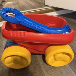 MEGA BLOKS Fisher-Price Blue Block Scooping Wagon Building TOY ONLY CAR NO BLOCK