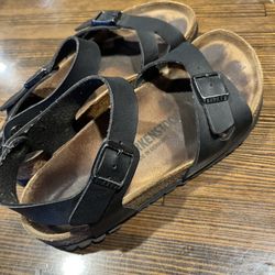 Black Birkenstocks With Back Strap 38