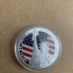 US President Donald Trump Colorized Silver Art Round Challenge Coin
