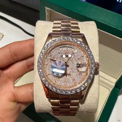 Rose Gold DD With Iced Out Face 