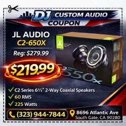 JL Audio Evolution C2 Series Car Speakers 1 Set 6.5" 2-Way Coaxial Speaker System 225bwatts C2-650X 🚨 Payment Options Available 🚨 No Credit Needed  