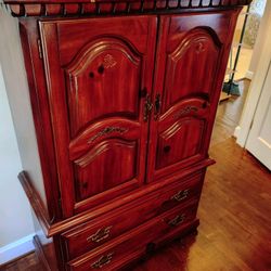 Wood Dresser And Wardrobe 