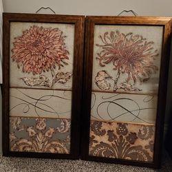 Matching Framed Crackle Paint Wall Art by Regina Andrew