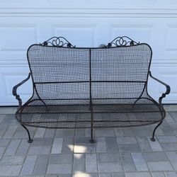 Vintage Wrought Iron Bench