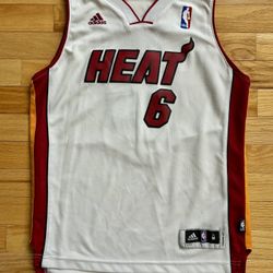 LeBron James #6 Miami Heat Adidas Stitched Jersey Youth Size M  