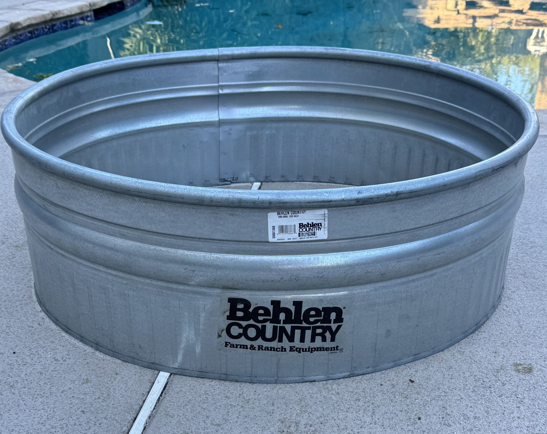 Behlen Country 36 in. x 12 in. Round Galvanized Steel Wood Fire Ring