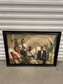 Large Framed Nelson Mandela Obama MLK Malcolm X Wall Art Print 39x27