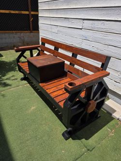 Wagon wheel bench