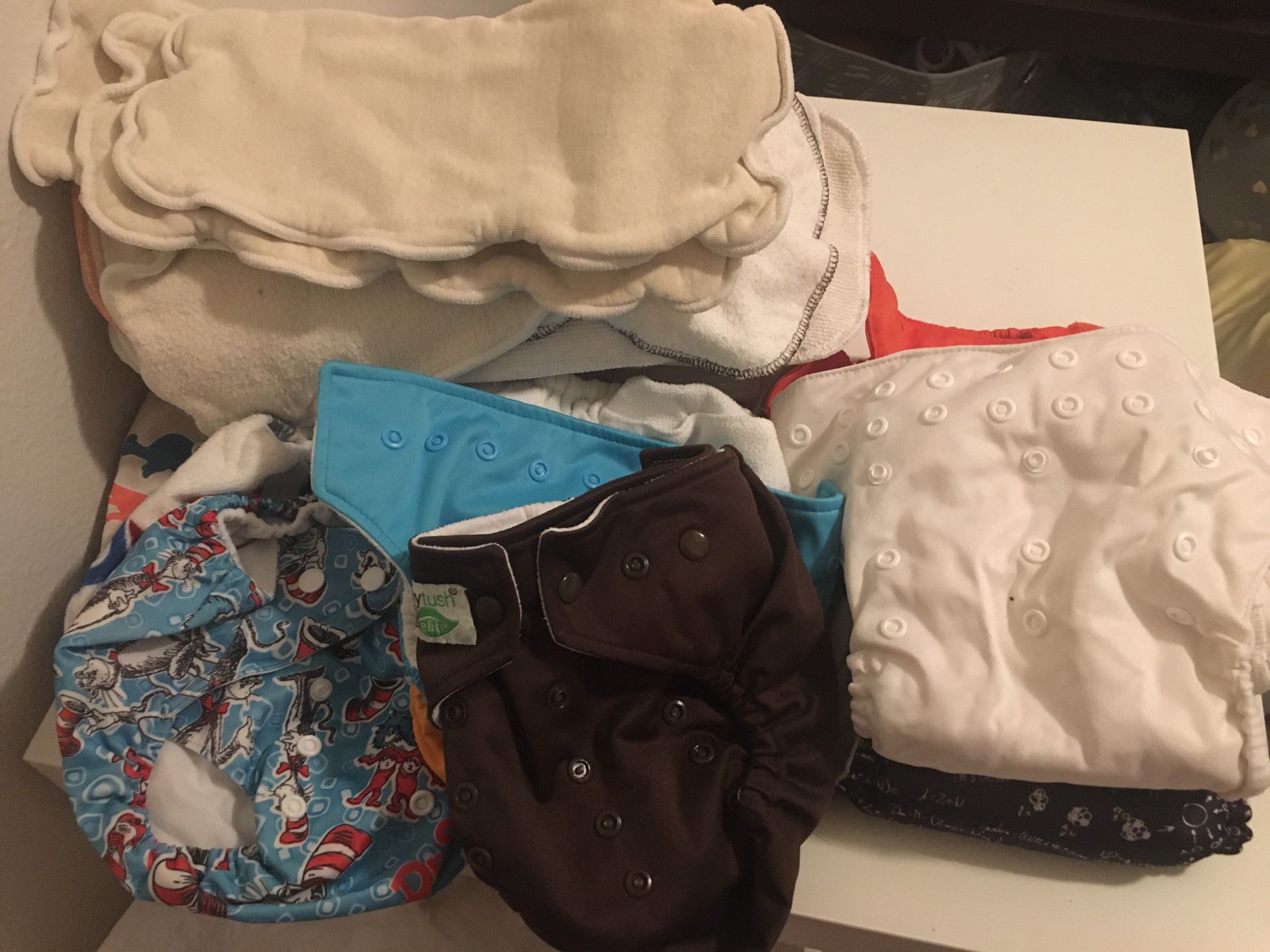 Cloth Diapers For Sale Plus a Bag Full of Inserts