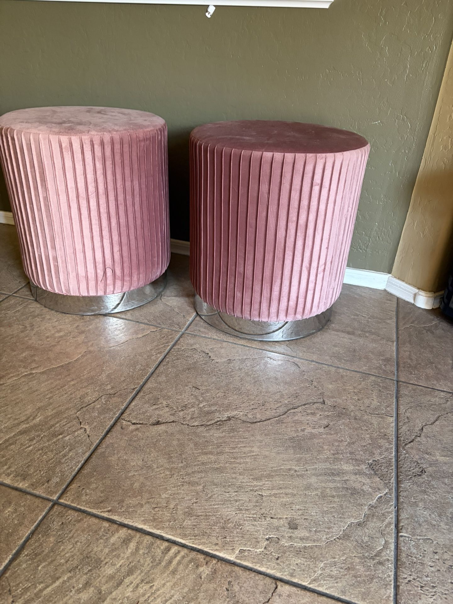 Blush Colored Ottomans