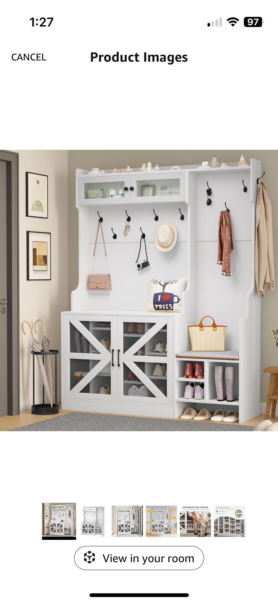 Entryway Bench + Coat Rack NEW IN BOX