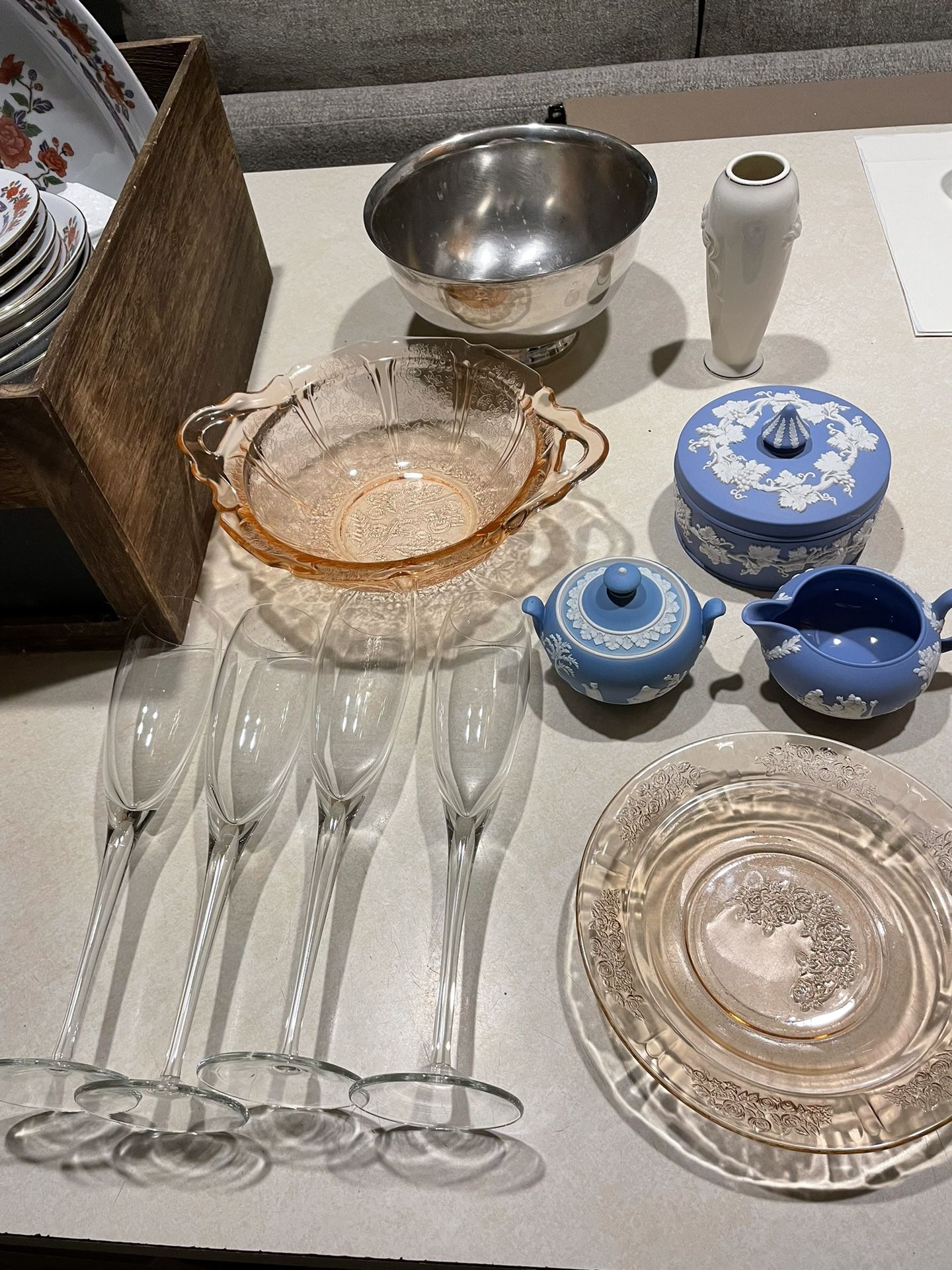 Only $75 For Everything! China, Silver, Champagne Flutes