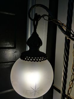 Vintage Glass Swag Lamp
