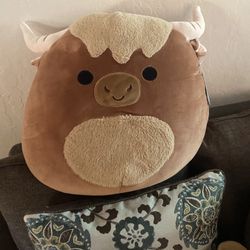 bull squishmallow with tag on
