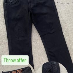 Rock Revival Black Men Jeans Size 36 