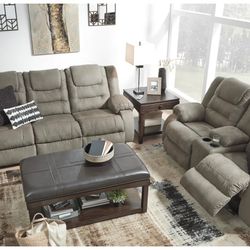💥HUGE Ashley Furniture Blowout Sale!💥 Brand New Gray Reclining Sofa Loveseat Set! $50 Down Takes It Home Today! 