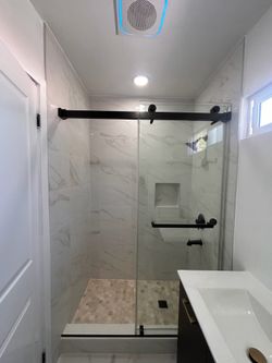 Modern Matte Black Frameless Sliding Shower Door