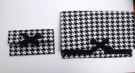 White and Black Clutch Purse