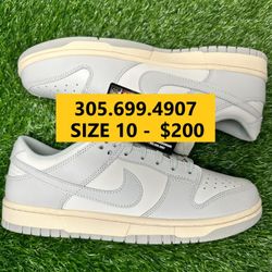 NIKE DUNK LOW GREY FOG SAIL WHITE NEW SALE SNEAKERS SHOES MEN SIZE 10 44 A5