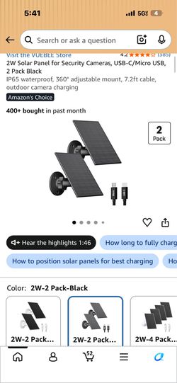 2w solar panels for cameras