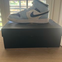 Jordan One Mid Ice Blue Six Youth With Box Good Condition