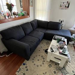 L Shaped Navy Blue Couch