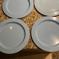 Metal, Barbecue Or Picnic Serving Plates