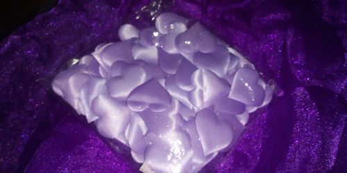 Bag of Purple Satin hearts