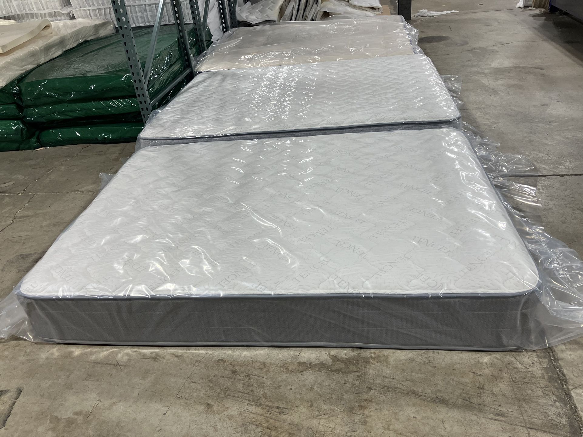 Mattress, Boxprings & Metal Frame New In Pastic. All Sizes Available. Excellente Quality Affordable Prices. Twin At $99. Hablamos Español.