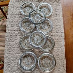 Signed Italian Glass and Silver-Tone Coaster Set of 10