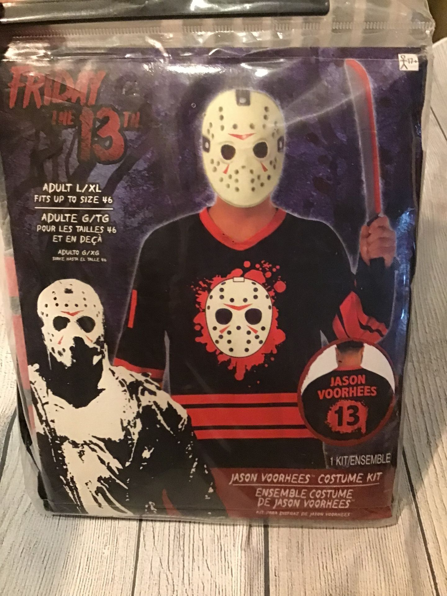 Friday The 13th Jason Voorhees Adult Costume Kit Size L/XL -NEW