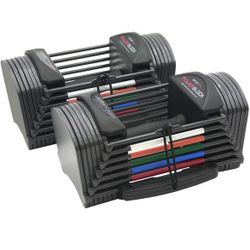 PowerBlock Sport 24 Adjustable Dumbbells, Sold in Pairs, 3-24 lb. Dumbbells, Durable Steel Build, Innovative At Home Workout Equipment, All-in-One Exe